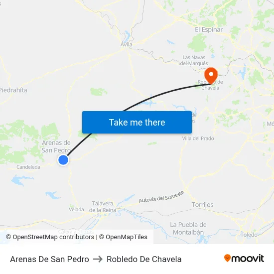 Arenas De San Pedro to Robledo De Chavela map