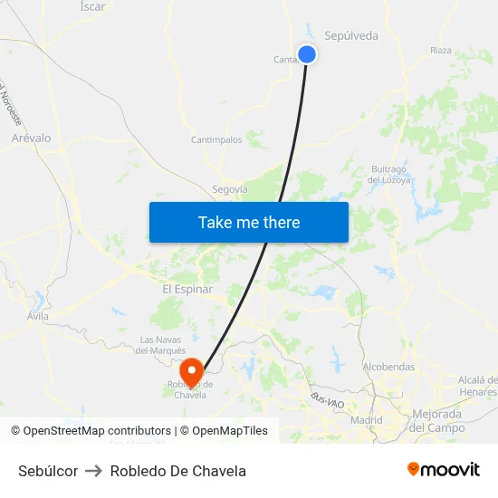 Sebúlcor to Robledo De Chavela map