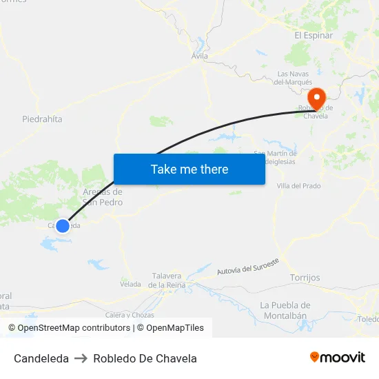 Candeleda to Robledo De Chavela map