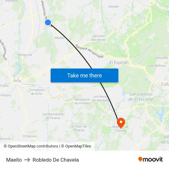 Maello to Robledo De Chavela map