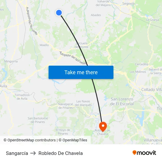 Sangarcía to Robledo De Chavela map