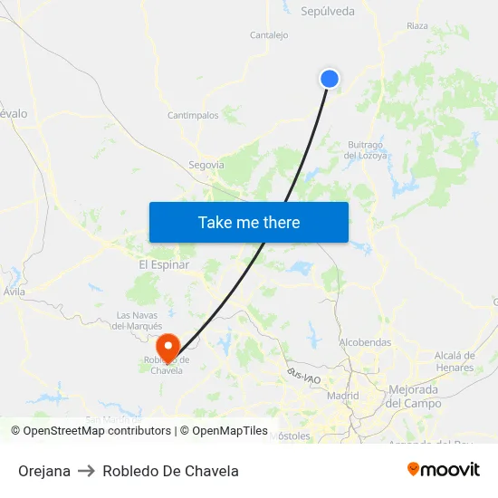 Orejana to Robledo De Chavela map