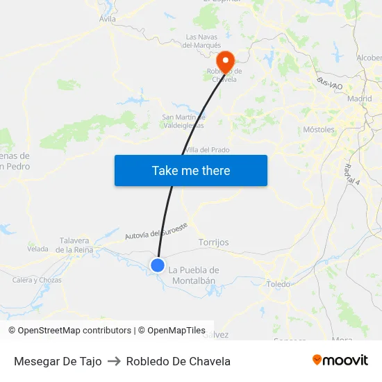 Mesegar De Tajo to Robledo De Chavela map