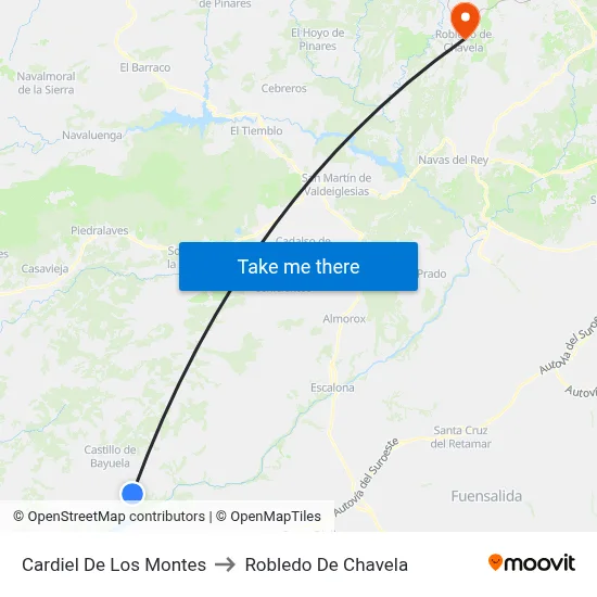 Cardiel De Los Montes to Robledo De Chavela map