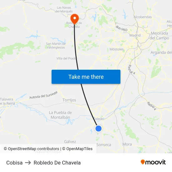 Cobisa to Robledo De Chavela map