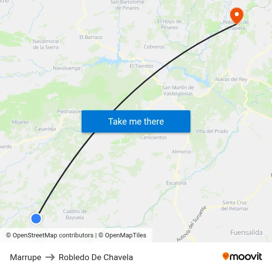 Marrupe to Robledo De Chavela map