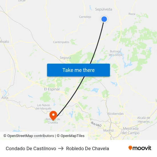 Condado De Castilnovo to Robledo De Chavela map