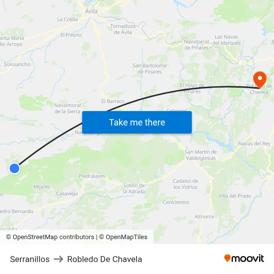 Serranillos to Robledo De Chavela map