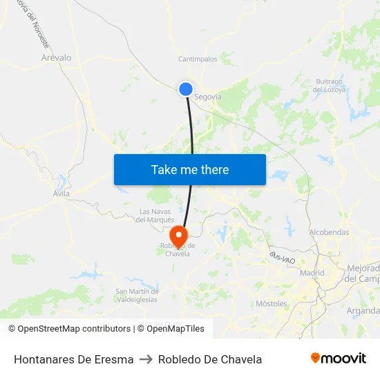 Hontanares De Eresma to Robledo De Chavela map