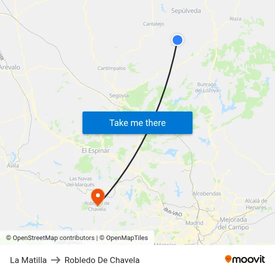 La Matilla to Robledo De Chavela map