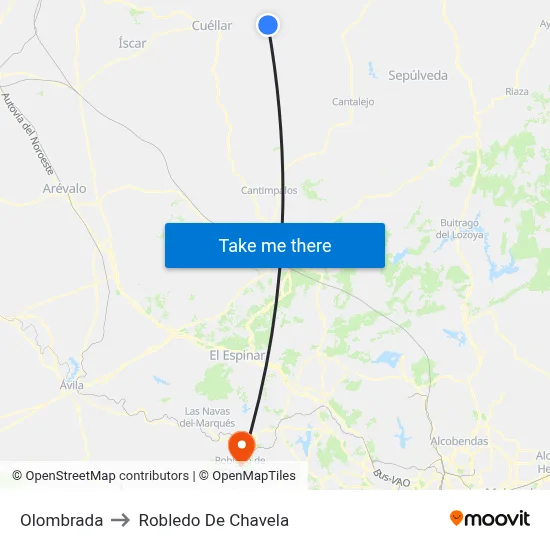 Olombrada to Robledo De Chavela map