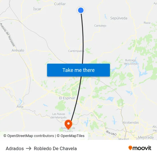 Adrados to Robledo De Chavela map
