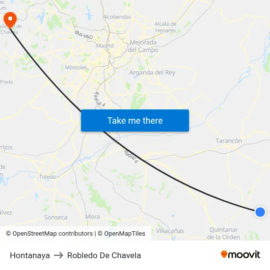 Hontanaya to Robledo De Chavela map