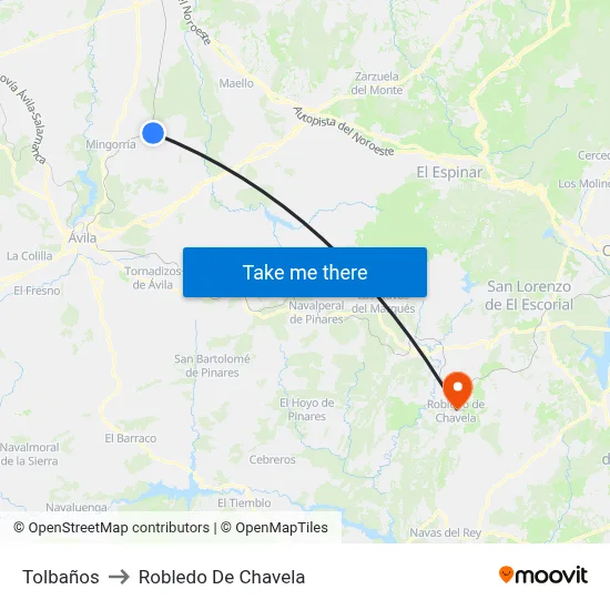 Tolbaños to Robledo De Chavela map