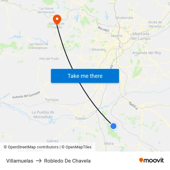 Villamuelas to Robledo De Chavela map