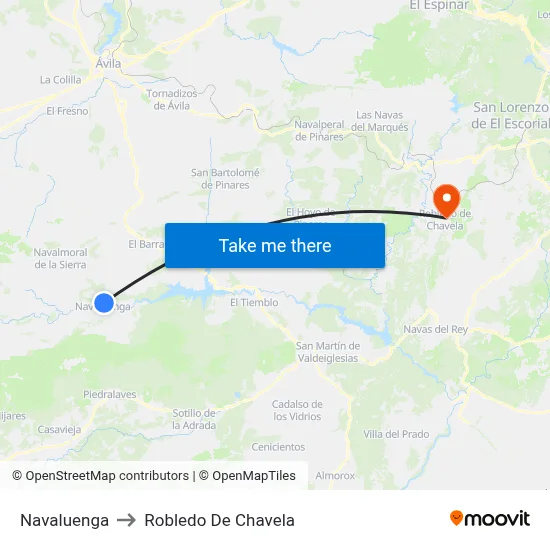 Navaluenga to Robledo De Chavela map