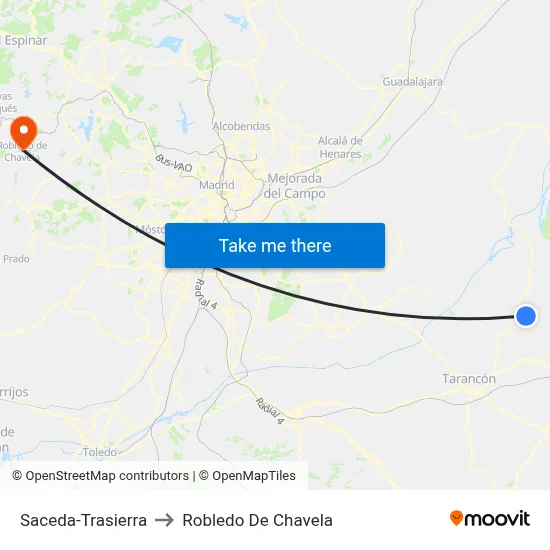 Saceda-Trasierra to Robledo De Chavela map