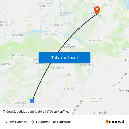 Nuño Gómez to Robledo De Chavela map