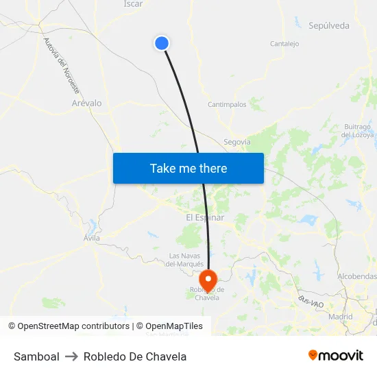 Samboal to Robledo De Chavela map