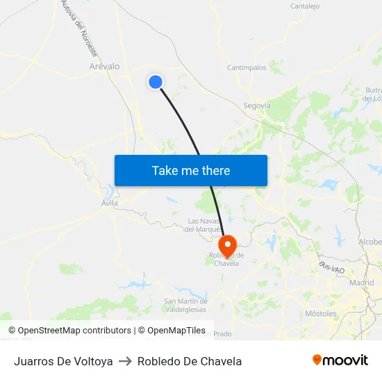 Juarros De Voltoya to Robledo De Chavela map