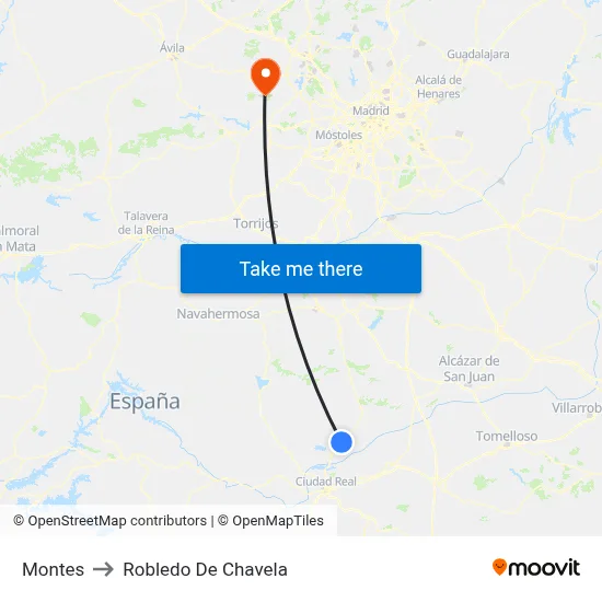 Montes to Robledo De Chavela map