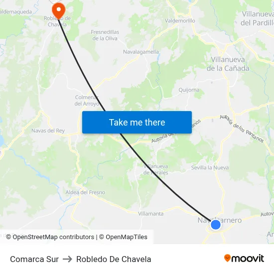 Comarca Sur to Robledo De Chavela map