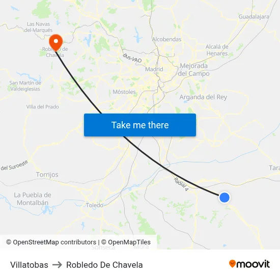 Villatobas to Robledo De Chavela map