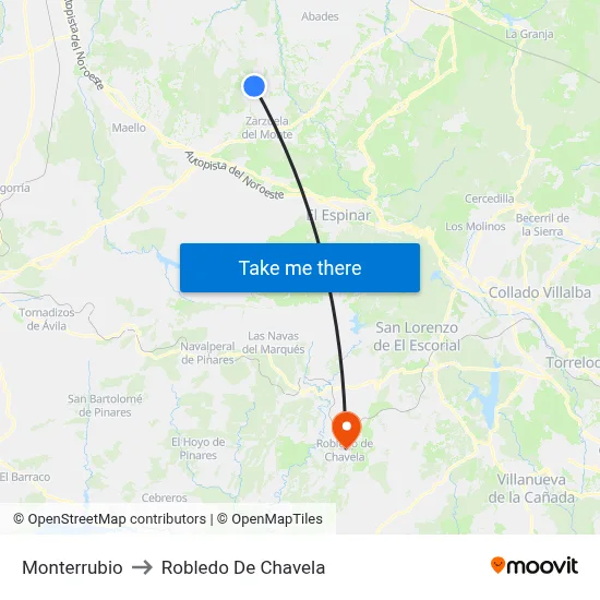 Monterrubio to Robledo De Chavela map