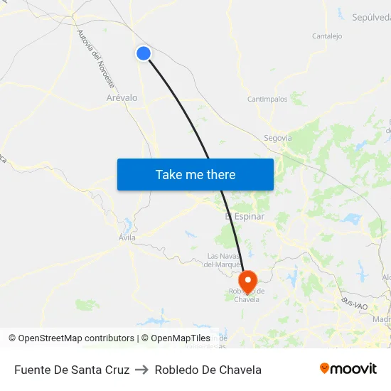 Fuente De Santa Cruz to Robledo De Chavela map