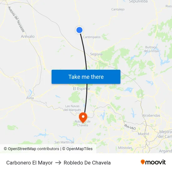 Carbonero El Mayor to Robledo De Chavela map