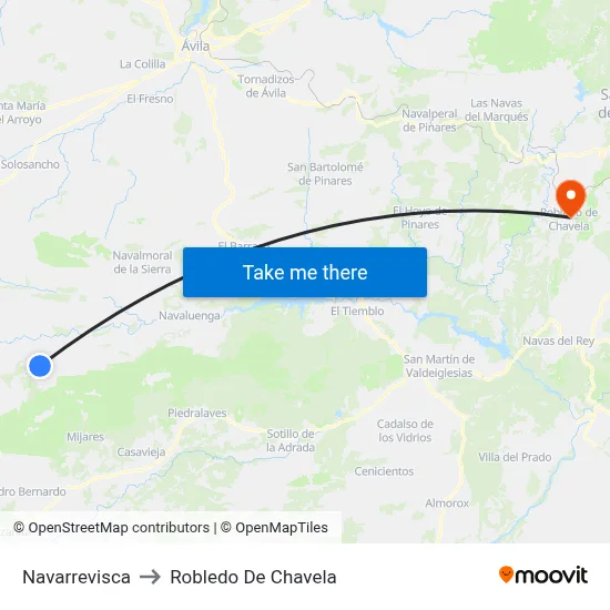 Navarrevisca to Robledo De Chavela map