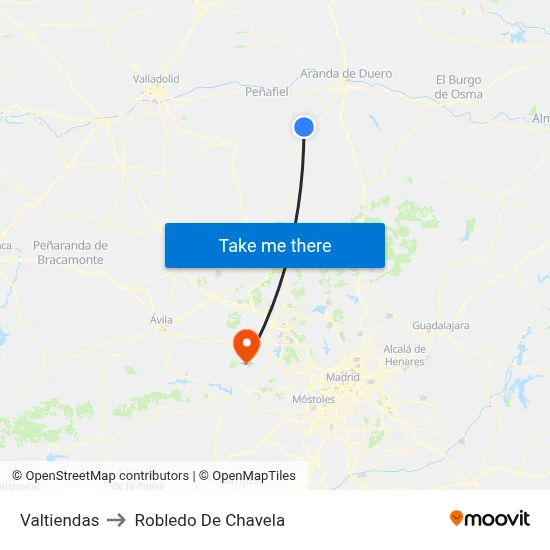 Valtiendas to Robledo De Chavela map