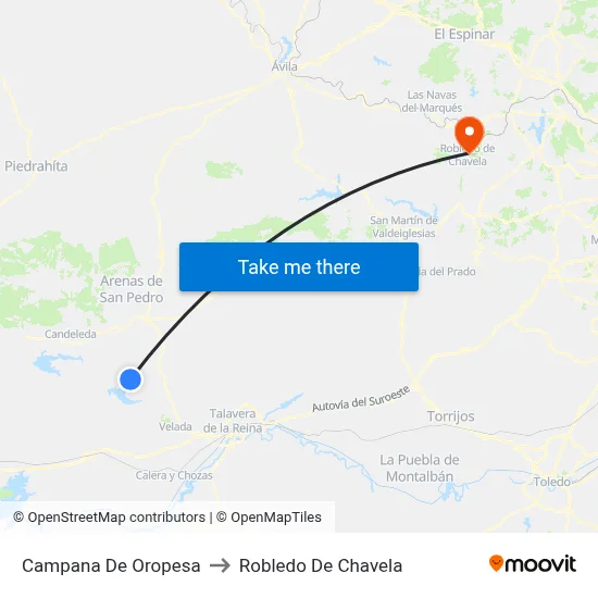 Campana De Oropesa to Robledo De Chavela map