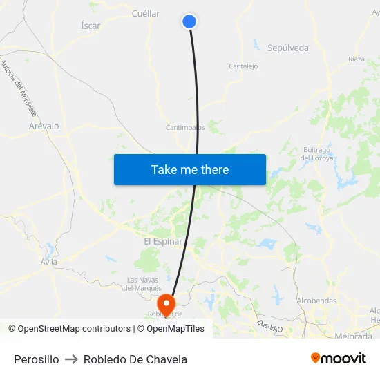 Perosillo to Robledo De Chavela map