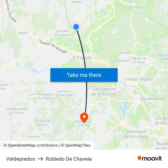 Valdeprados to Robledo De Chavela map
