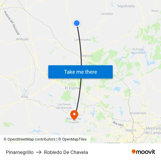 Pinarnegrillo to Robledo De Chavela map
