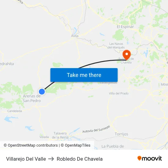 Villarejo Del Valle to Robledo De Chavela map