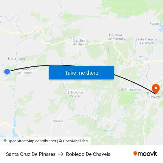 Santa Cruz De Pinares to Robledo De Chavela map