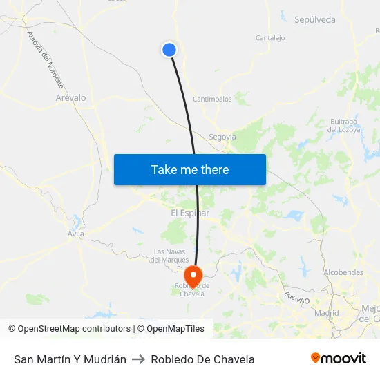 San Martín Y Mudrián to Robledo De Chavela map