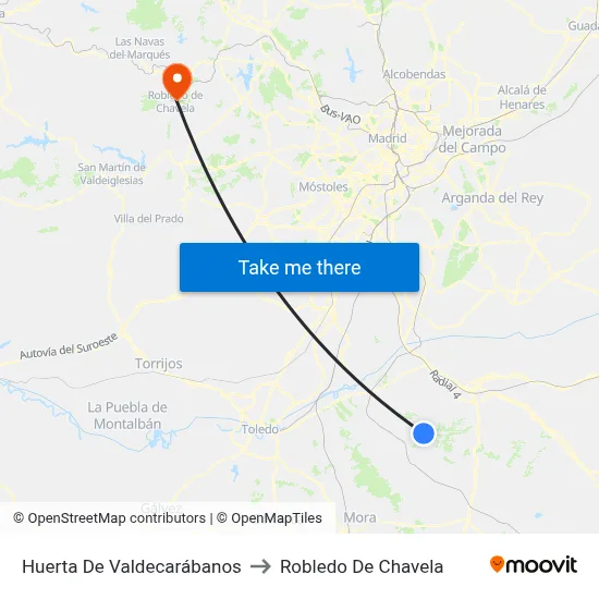 Huerta De Valdecarábanos to Robledo De Chavela map