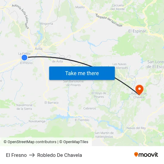 El Fresno to Robledo De Chavela map