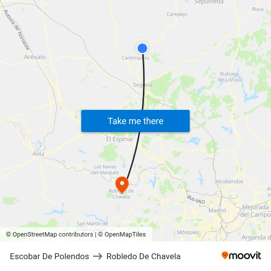 Escobar De Polendos to Robledo De Chavela map