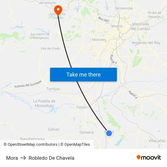 Mora to Robledo De Chavela map