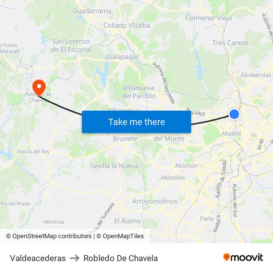 Valdeacederas to Robledo De Chavela map