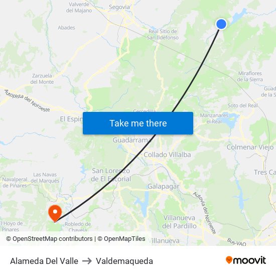 Alameda Del Valle to Valdemaqueda map