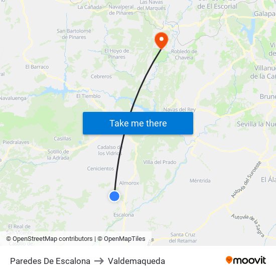Paredes De Escalona to Valdemaqueda map