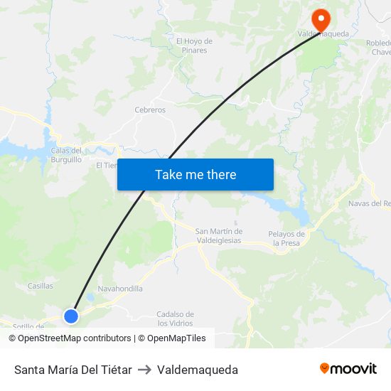 Santa María Del Tiétar to Valdemaqueda map