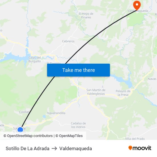 Sotillo De La Adrada to Valdemaqueda map