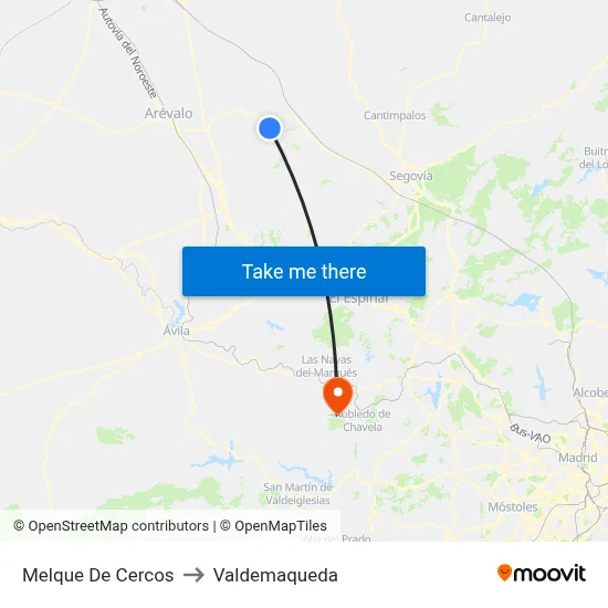 Melque De Cercos to Valdemaqueda map