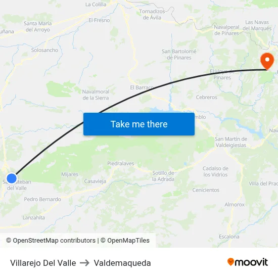 Villarejo Del Valle to Valdemaqueda map